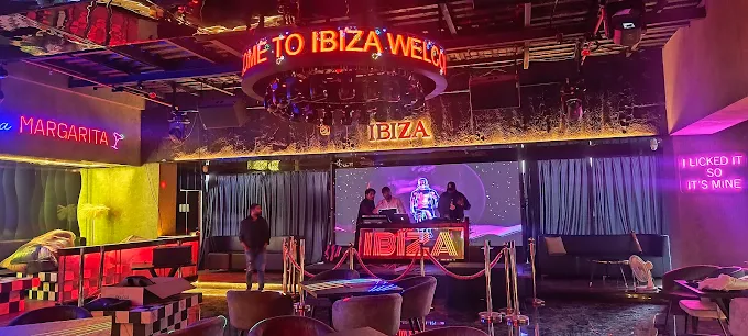 Luxury nightclub interior with disco lights at IBIZA Jhansi